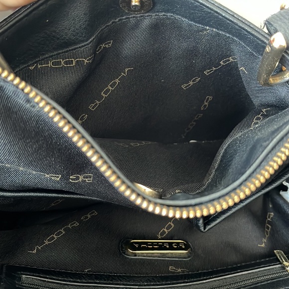 Black Vegan Leather BIG BUDDHA Dome Satchel - Picture 9 of 13